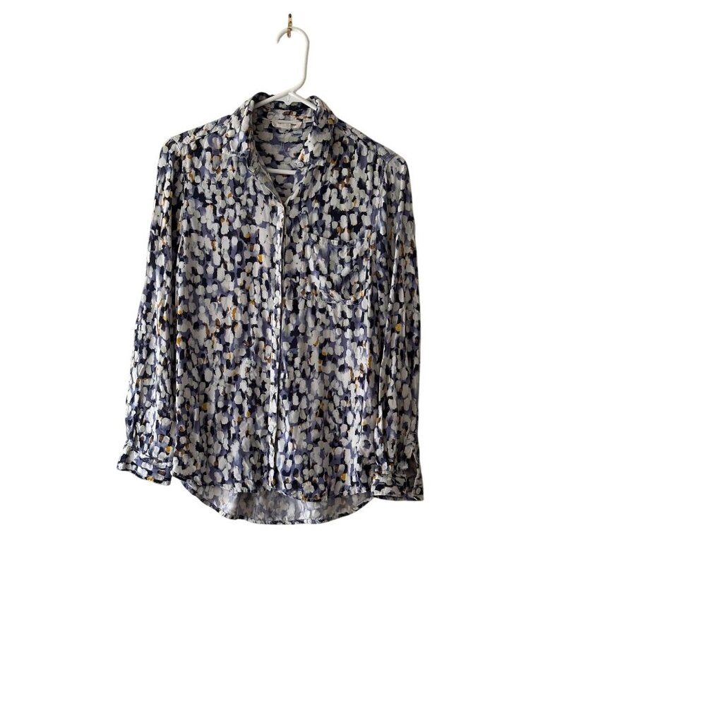 Beachlunchlounge Collection Womens Button-Down Blouse S/P Multicolor Abstract Pr